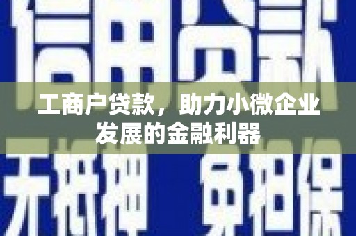齐齐哈尔工商户贷款,助力小微企业发展的金融利器 齐齐哈尔工商户贷款,助力小微企业发展的金融利器