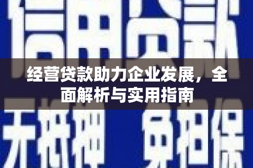 中坜经营贷款助力企业发展，全面解析与实用指南