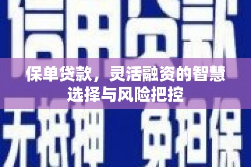 下城保单贷款，灵活融资的智慧选择与风险把控