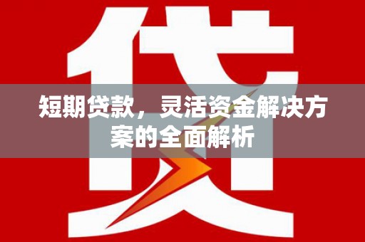 息县短期贷款，灵活资金解决方案的全面解析