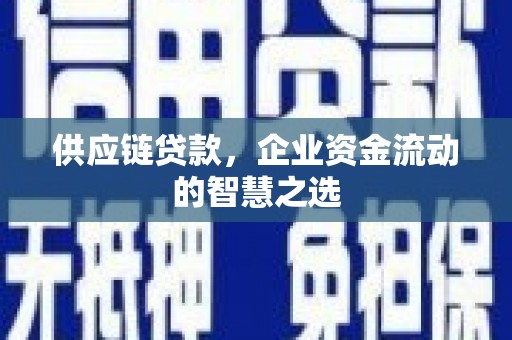 达州供应链贷款，企业资金流动的智慧之选