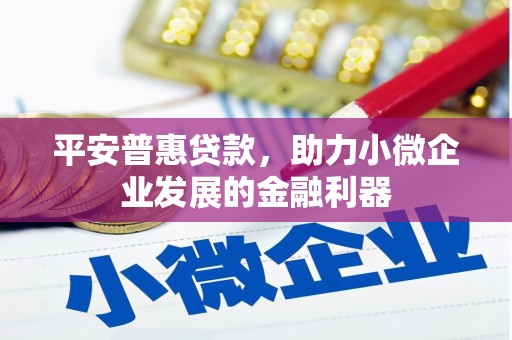 普湾新区平安普惠贷款，助力小微企业发展的金融利器