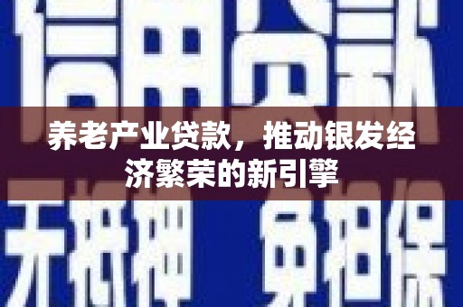庆城养老产业贷款，推动银发经济繁荣的新引擎