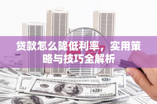 文成贷款怎么降低利率，实用策略与技巧全解析
